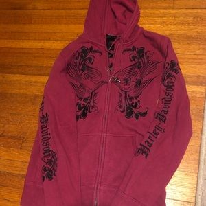 Harley Davidson - Wine / Red / Pink Sweatshirt - S